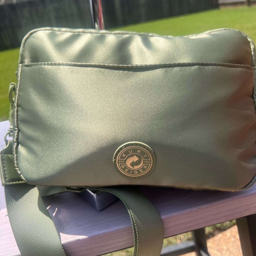 Kurt Geiger Green Quilted Crossbody Bag - Picture 4 of 9